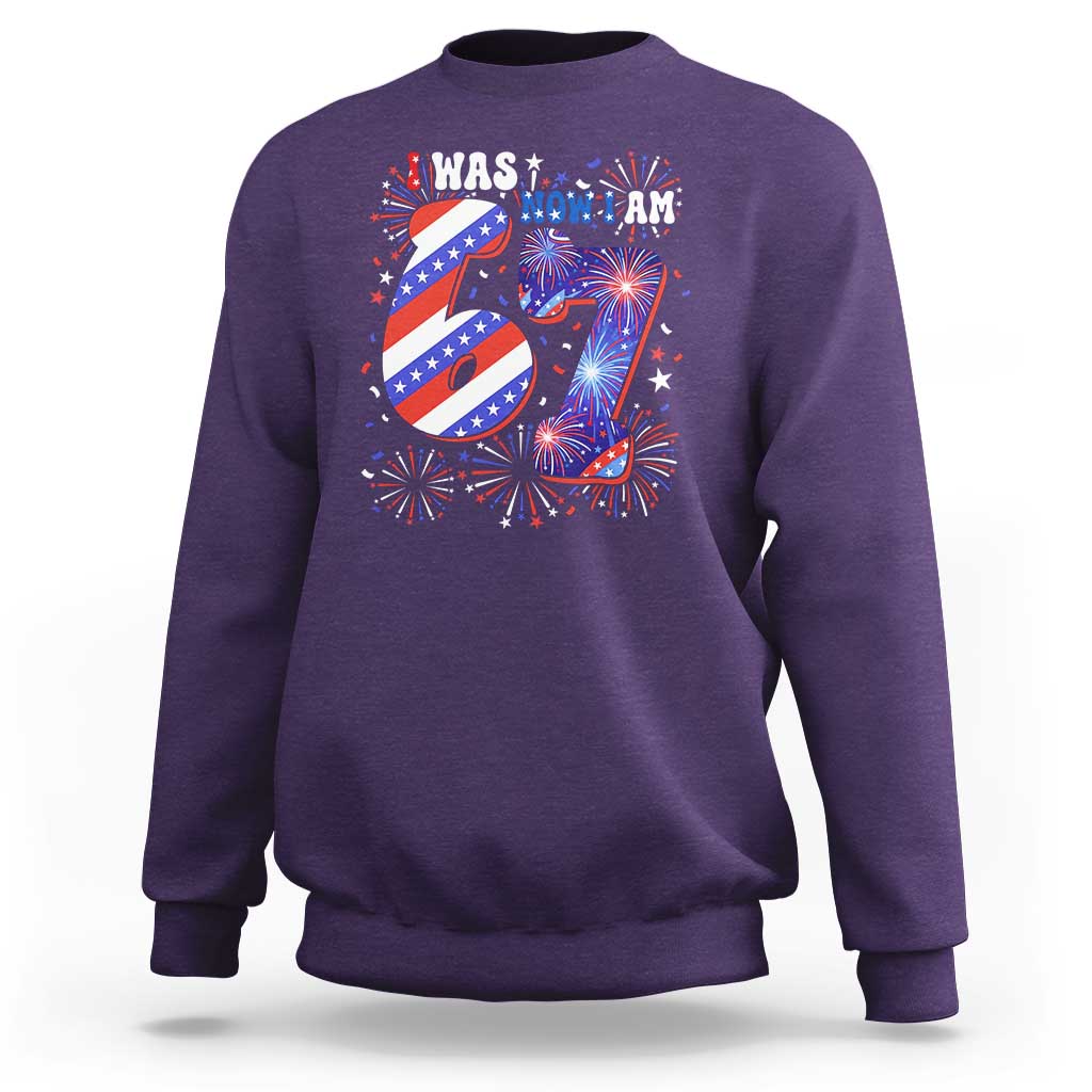 I Was Six Now I Am Seven Sweatshirt Patriotic 7th Birthday Gift