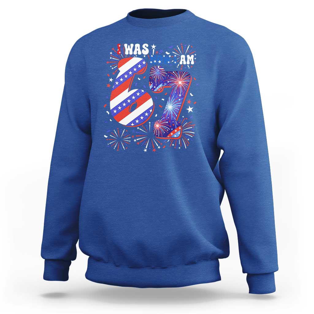 I Was Six Now I Am Seven Sweatshirt Patriotic 7th Birthday Gift