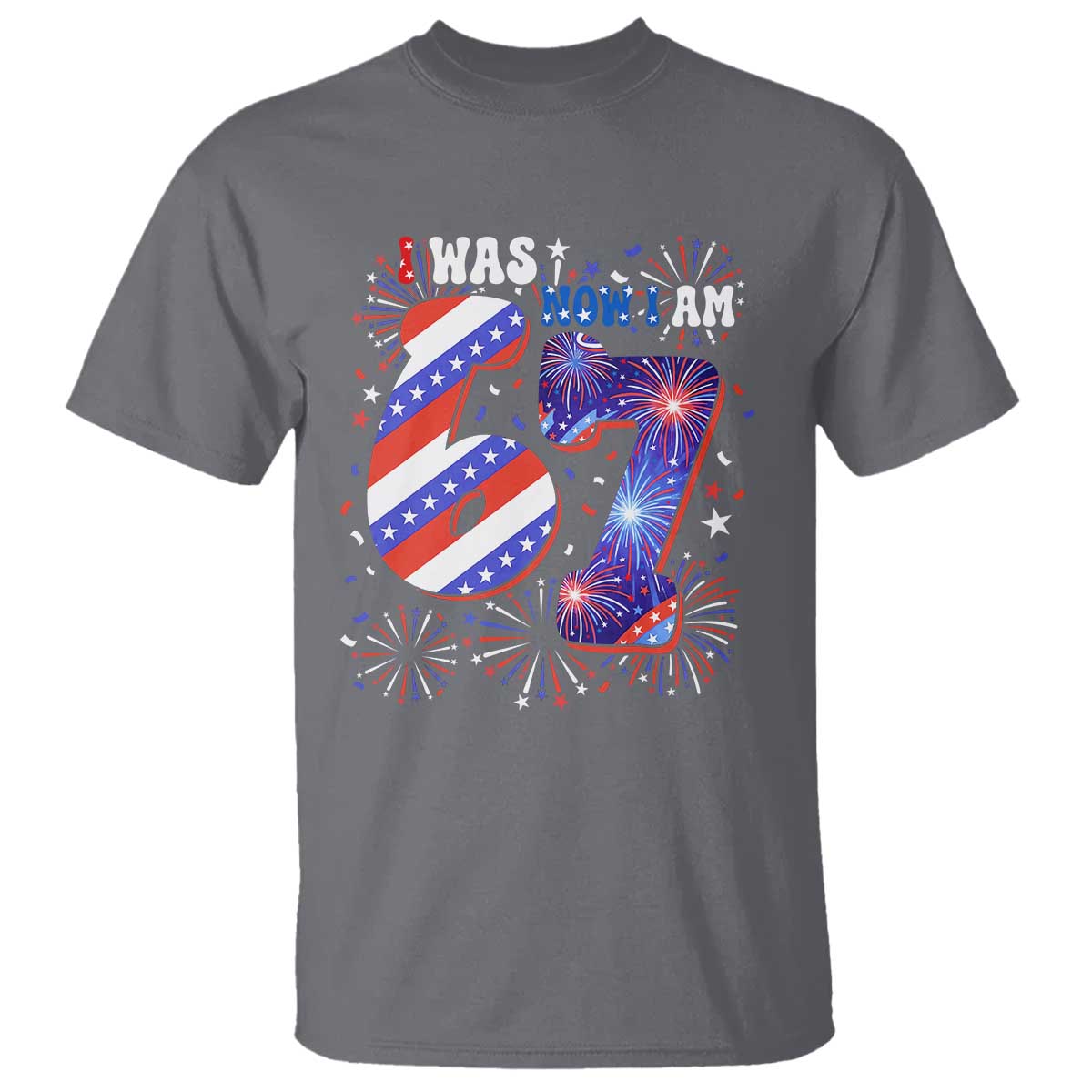 I Was Six Now I Am Seven T Shirt Patriotic 7th Birthday Gift