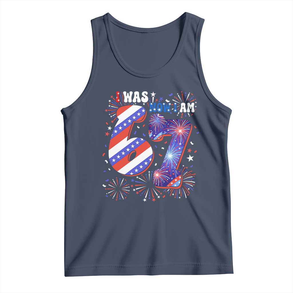I Was Six Now I Am Seven Tank Top Patriotic 7th Birthday Gift