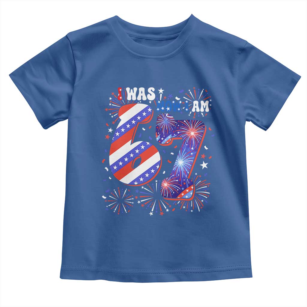I Was Six Now I Am Seven Toddler T Shirt Patriotic 7th Birthday Gift