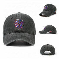 I Was Six Now I Am Seven Washed Cotton Baseball Cap Patriotic 7th Birthday Gift
