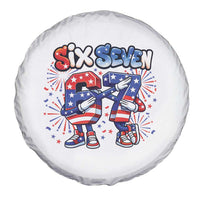 Funny Six Seven Dabbing Spare Tire Cover Patriotic American Pride Gift
