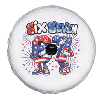 Funny Six Seven Dabbing Spare Tire Cover Patriotic American Pride Gift