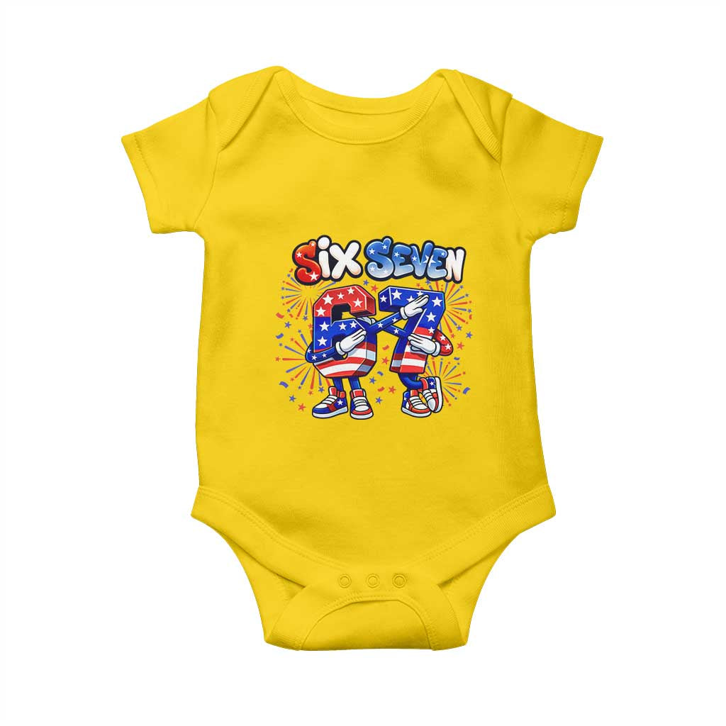 Funny Six Seven Dabbing Baby Onesie Patriotic American Pride Gift