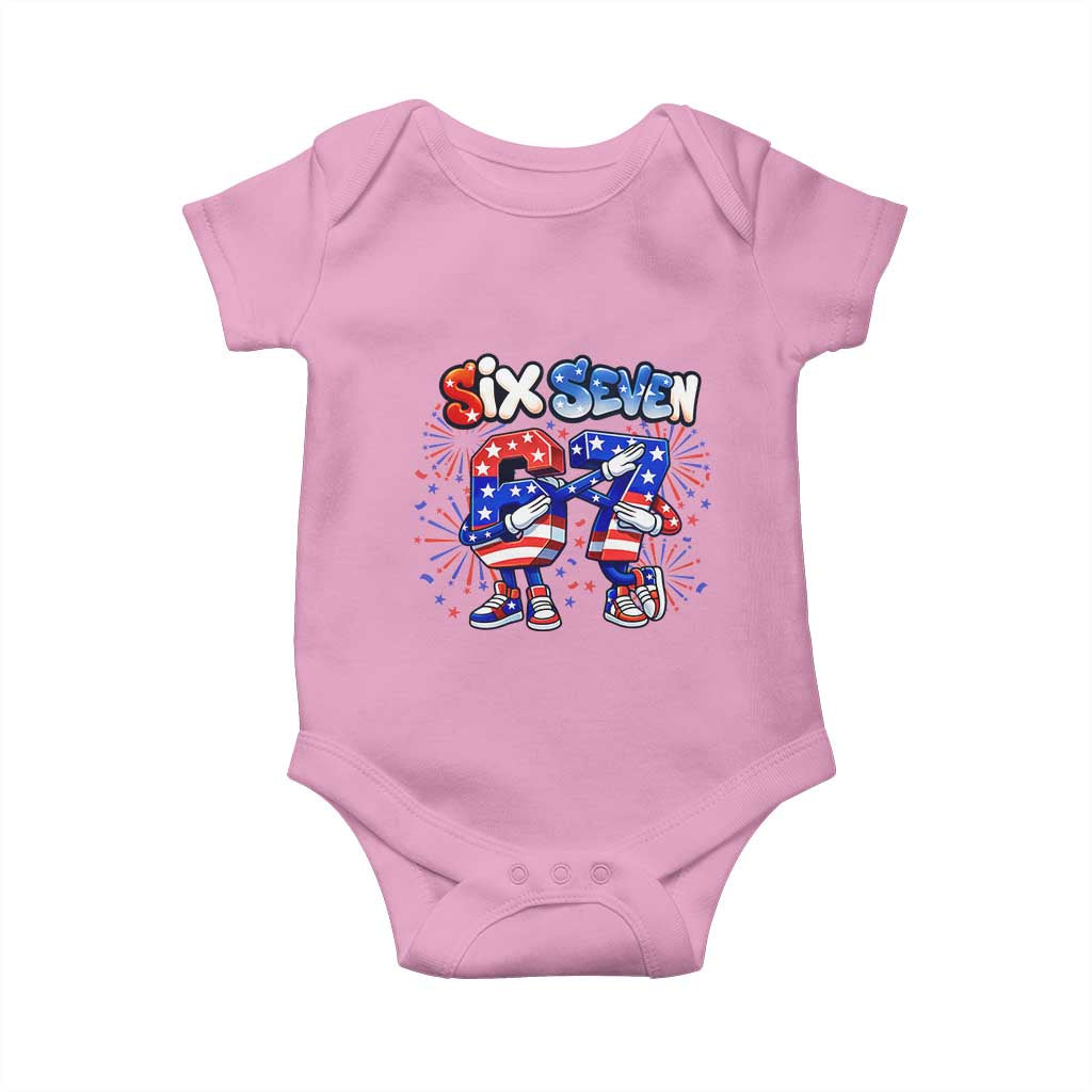 Funny Six Seven Dabbing Baby Onesie Patriotic American Pride Gift