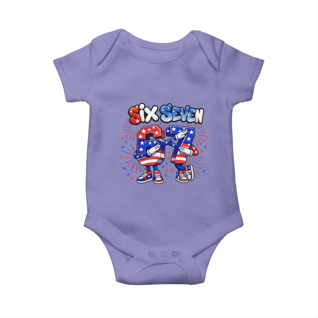 Funny Six Seven Dabbing Baby Onesie Patriotic American Pride Gift