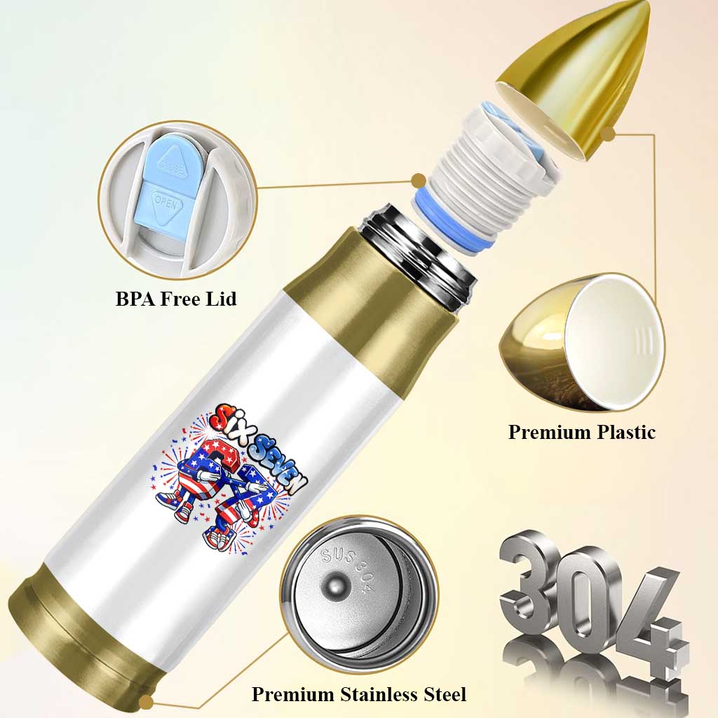 Funny Six Seven Dabbing Bullet Tumbler Patriotic American Pride Gift
