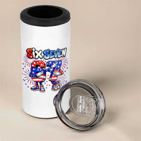 Funny Six Seven Dabbing 4 in 1 Can Cooler Tumbler Patriotic American Pride Gift
