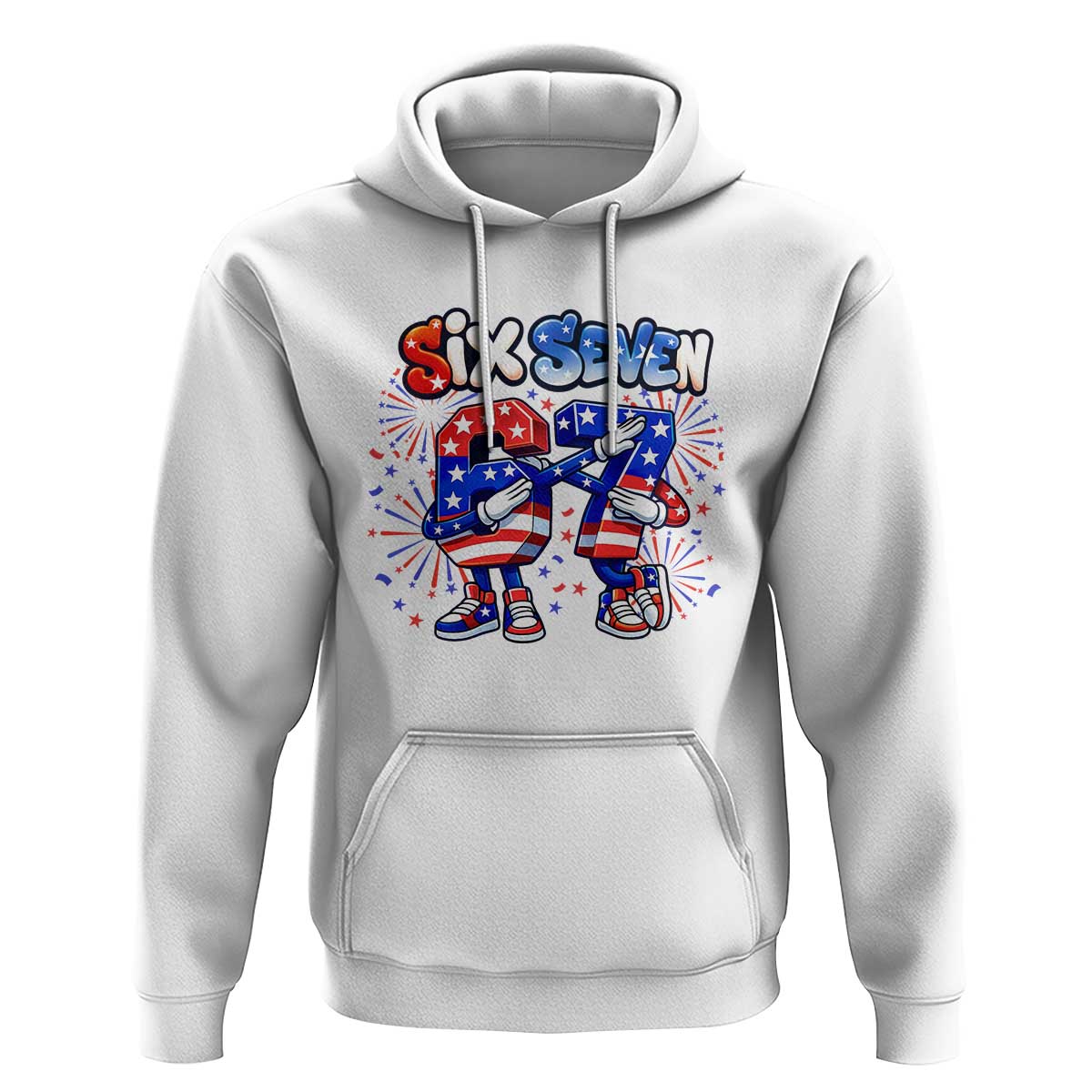 Funny Six Seven Dabbing Hoodie Patriotic American Pride Gift