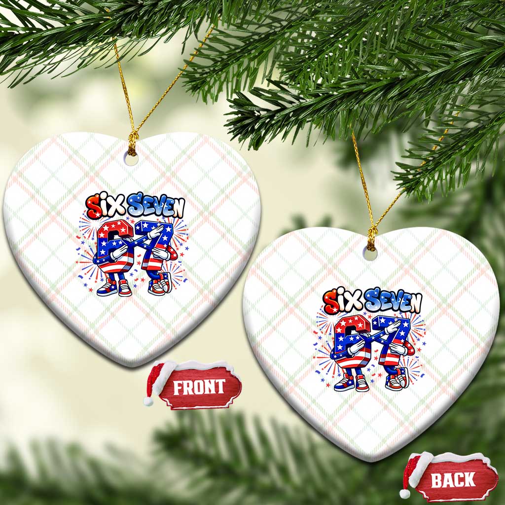 Funny Six Seven Dabbing Ceramic Ornament Patriotic American Pride Gift
