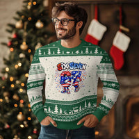 Funny Six Seven Dabbing Ugly Christmas Sweater Patriotic American Pride Gift