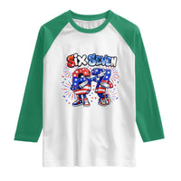 Funny Six Seven Dabbing Raglan Shirt Patriotic American Pride Gift