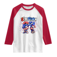 Funny Six Seven Dabbing Raglan Shirt Patriotic American Pride Gift