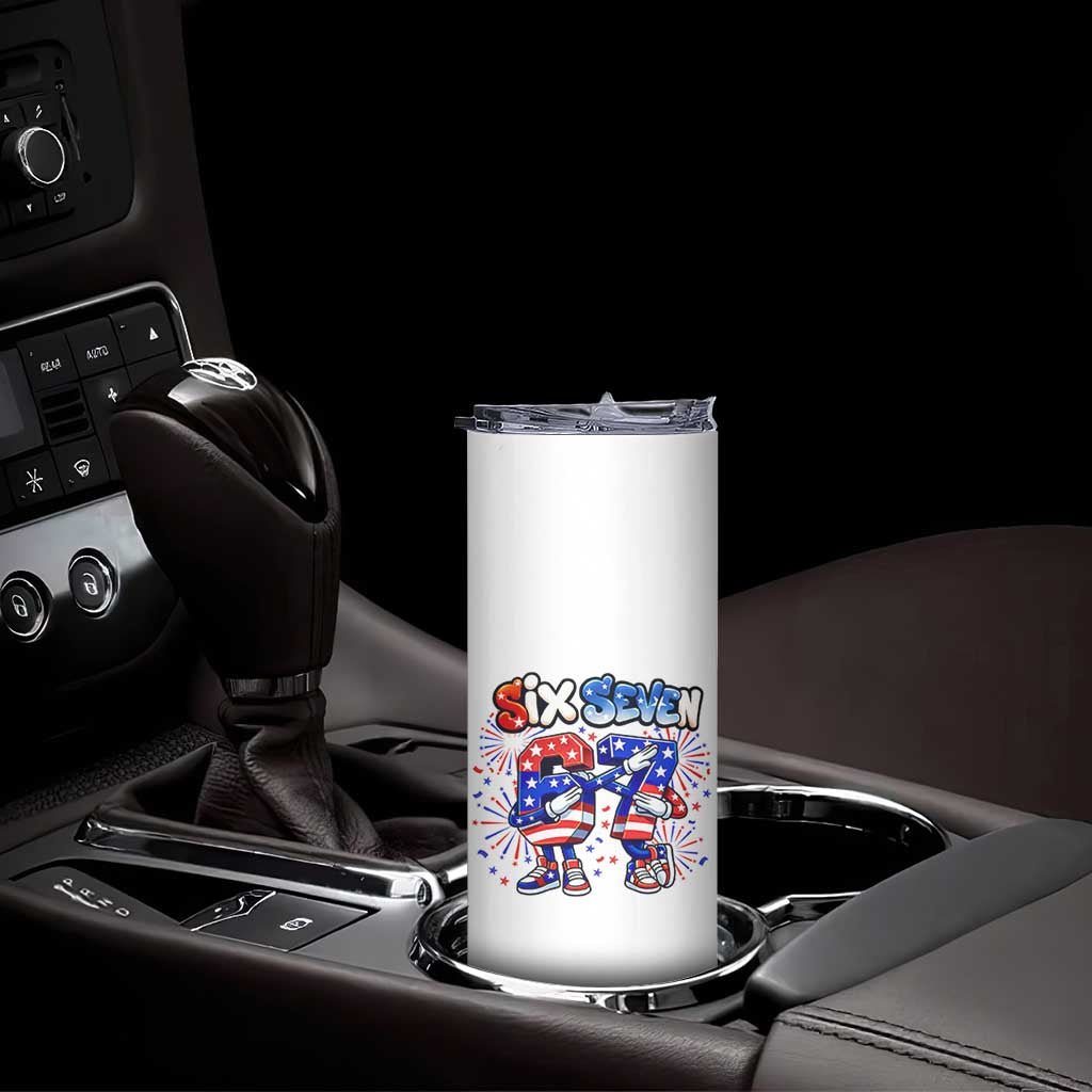 Funny Six Seven Dabbing Skinny Tumbler Patriotic American Pride Gift