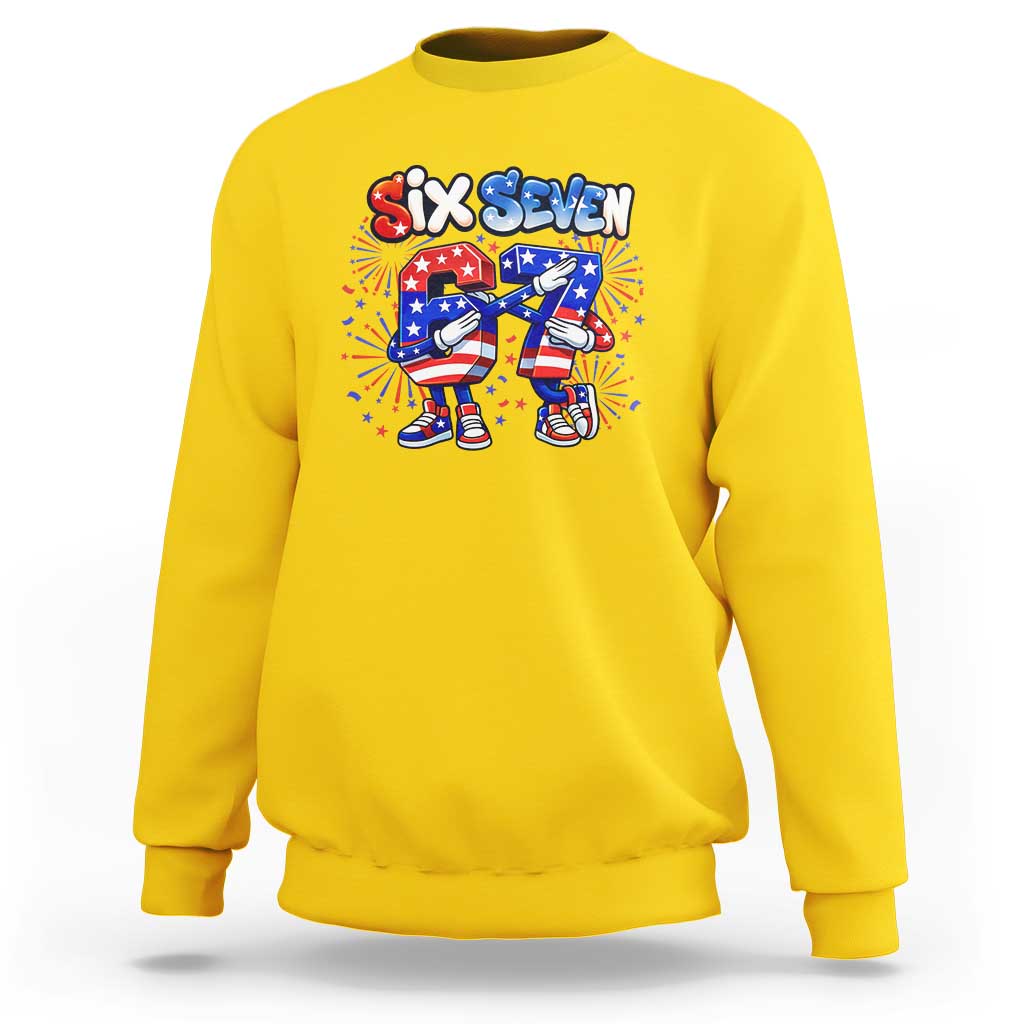 Funny Six Seven Dabbing Sweatshirt Patriotic American Pride Gift