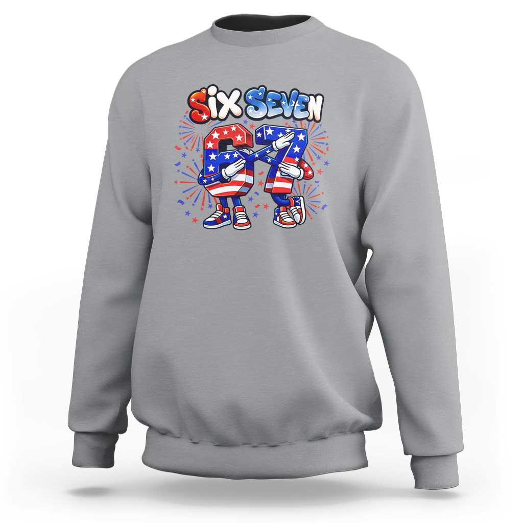 Funny Six Seven Dabbing Sweatshirt Patriotic American Pride Gift