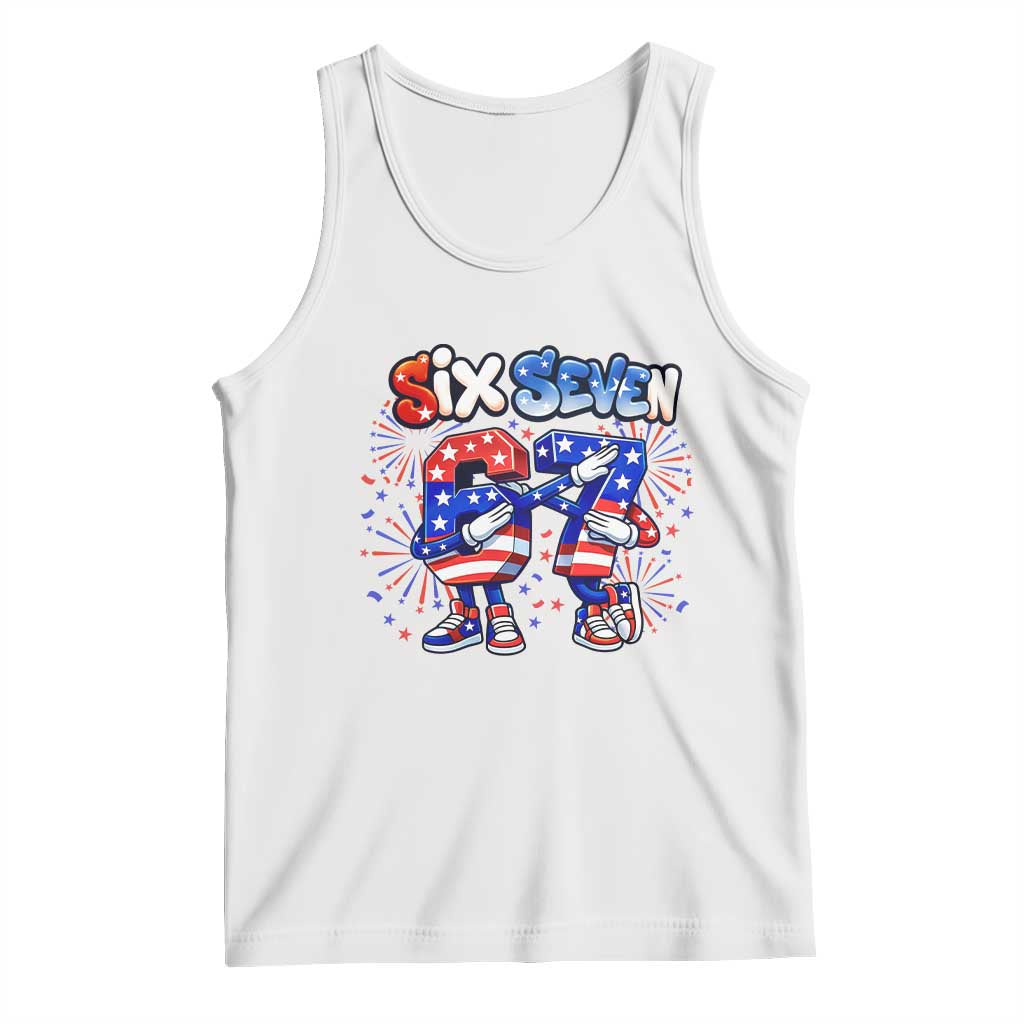 Funny Six Seven Dabbing Tank Top Patriotic American Pride Gift