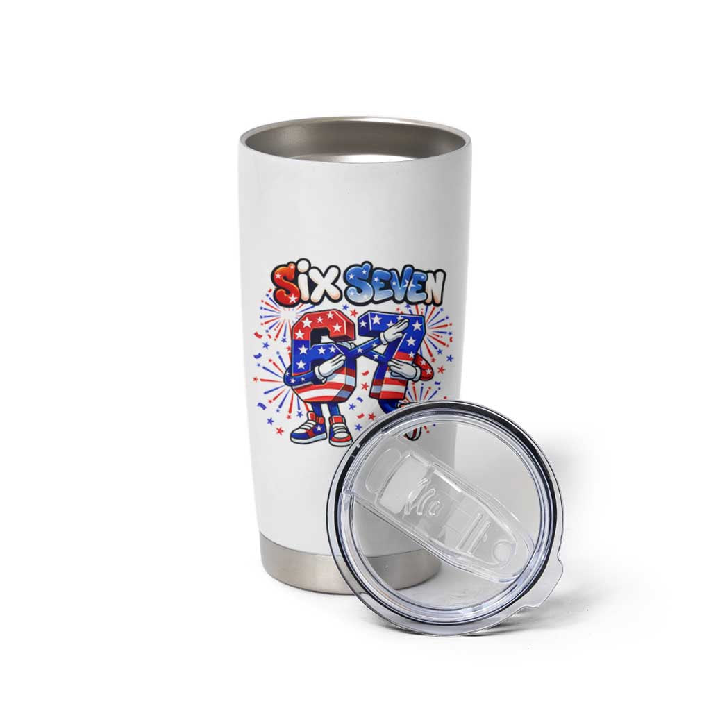Funny Six Seven Dabbing Tumbler Cup Patriotic American Pride Gift
