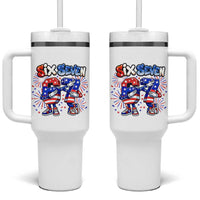 Funny Six Seven Dabbing Tumbler With Handle Patriotic American Pride Gift