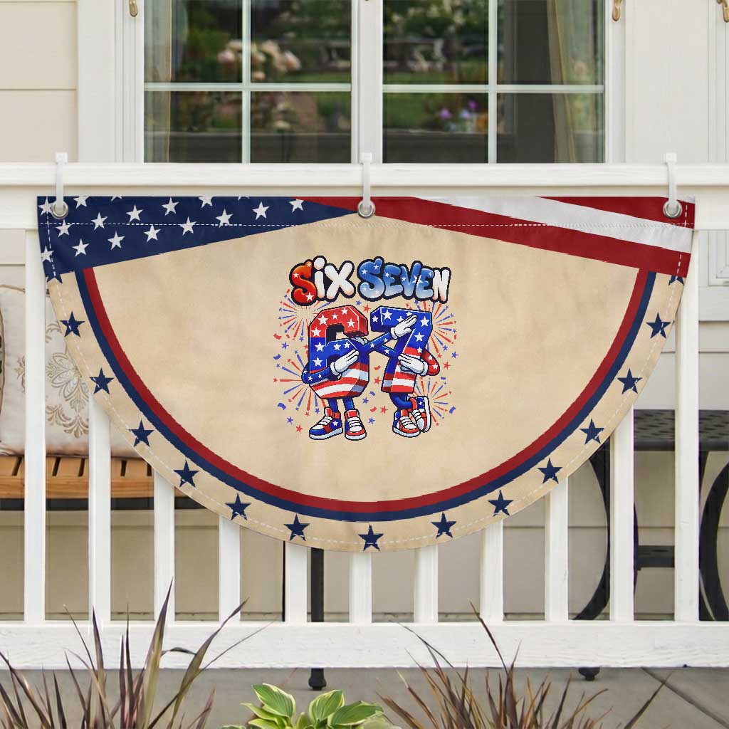 Funny Six Seven Dabbing Patriotic Fan Flag American Pride Gift
