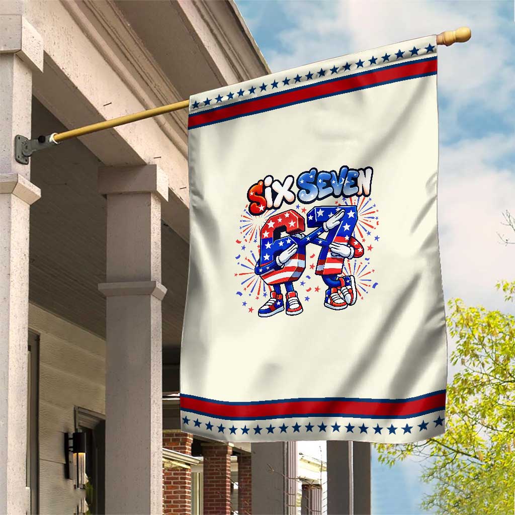 Funny Six Seven Dabbing Patriotic Garden Flag American Pride Gift