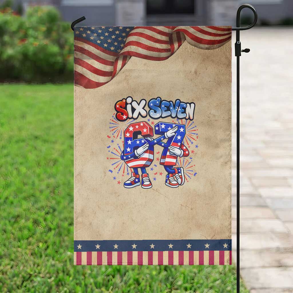 Funny Six Seven Dabbing Patriotic Garden Flag American Pride Gift