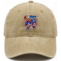Funny Six Seven Dabbing Washed Cotton Baseball Cap Patriotic American Pride Gift