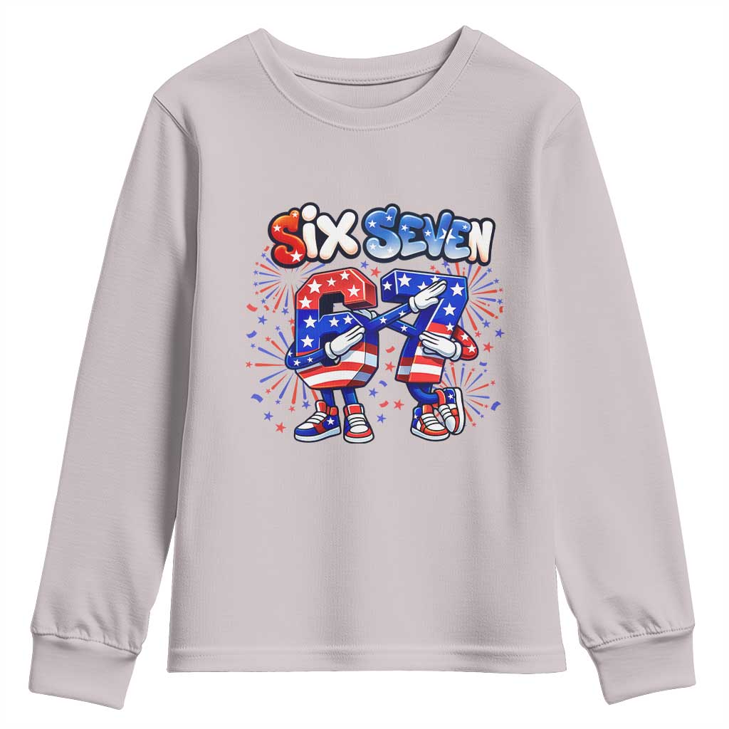 Funny Six Seven Dabbing Youth Sweatshirt Patriotic American Pride Gift