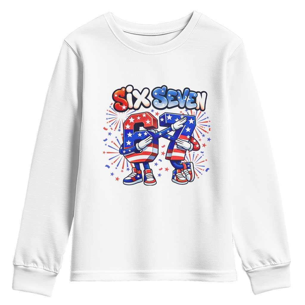 Funny Six Seven Dabbing Youth Sweatshirt Patriotic American Pride Gift