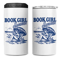 Book Girl Summer 4 in 1 Can Cooler Tumbler Funny Beach Book Lover Gift