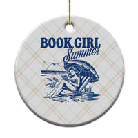 Book Girl Summer Ceramic Ornament Funny Beach Book Lover Gift