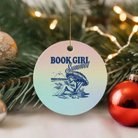 Book Girl Summer Ceramic Ornament Funny Beach Book Lover Gift