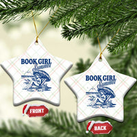 Book Girl Summer Ceramic Ornament Funny Beach Book Lover Gift