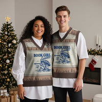 Book Girl Summer V-Neck Knit Sweater Vest Funny Beach Book Lover Gift