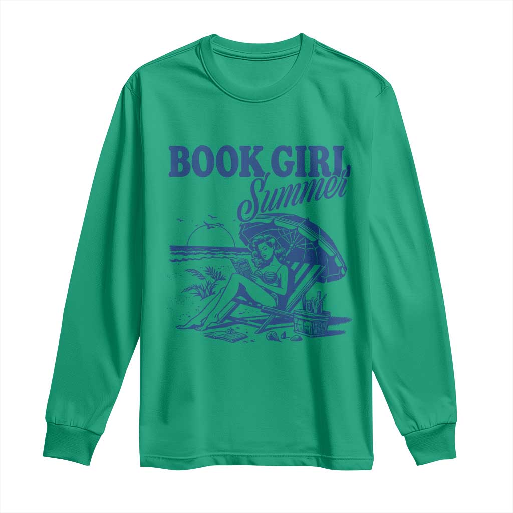 Book Girl Summer Long Sleeve Shirt Funny Beach Book Lover Gift