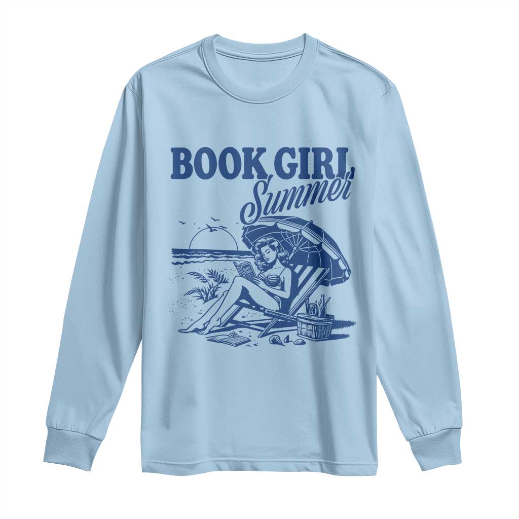 Book Girl Summer Long Sleeve Shirt Funny Beach Book Lover Gift