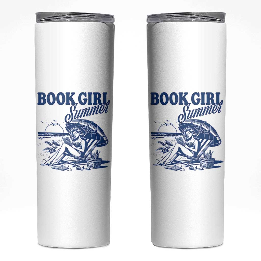 Book Girl Summer Skinny Tumbler Funny Beach Book Lover Gift