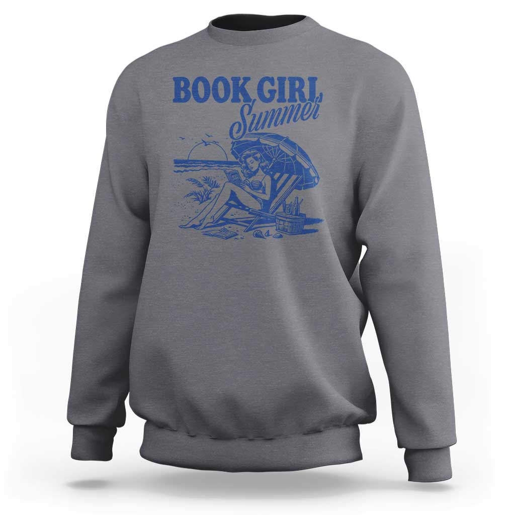 Book Girl Summer Sweatshirt Funny Beach Book Lover Gift