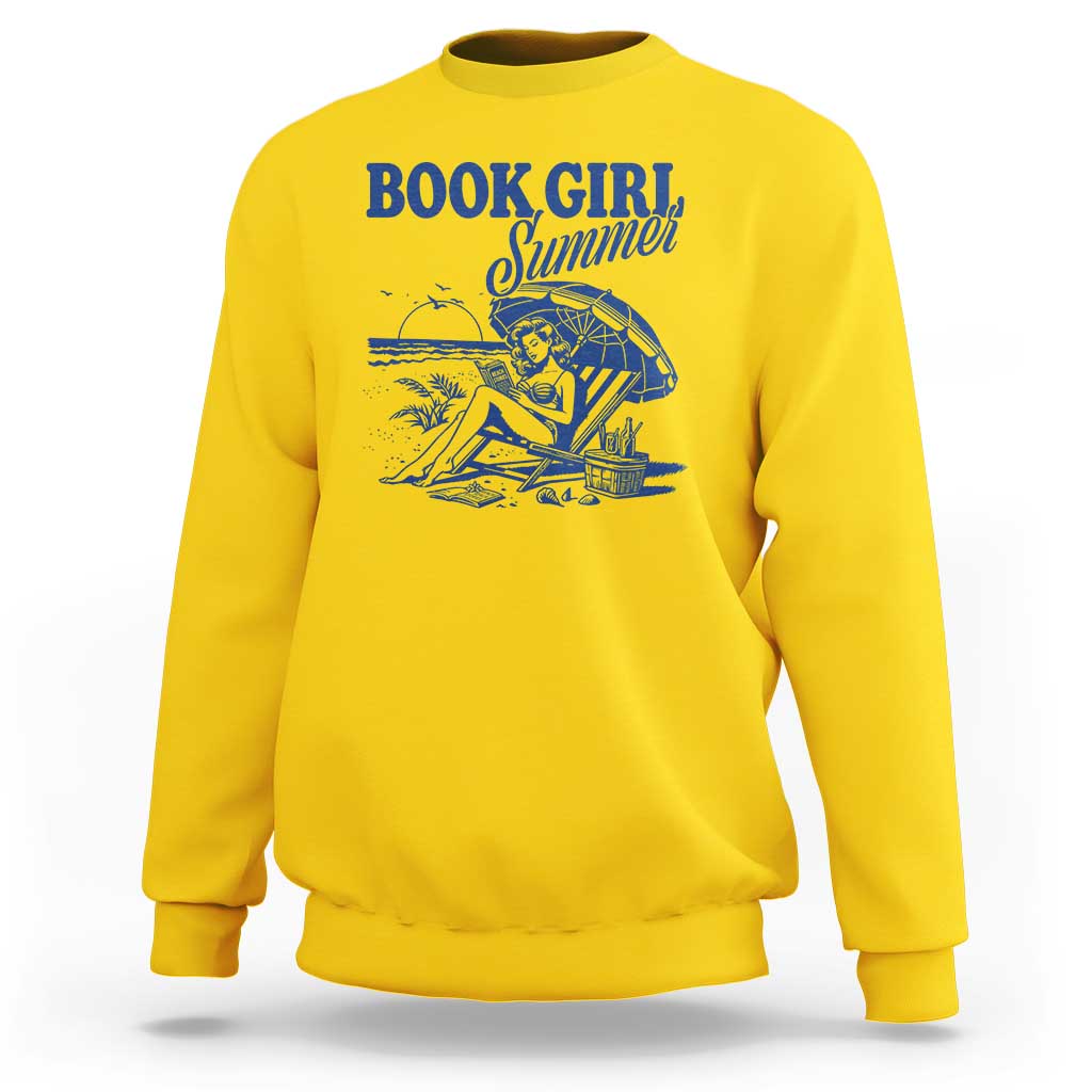 Book Girl Summer Sweatshirt Funny Beach Book Lover Gift