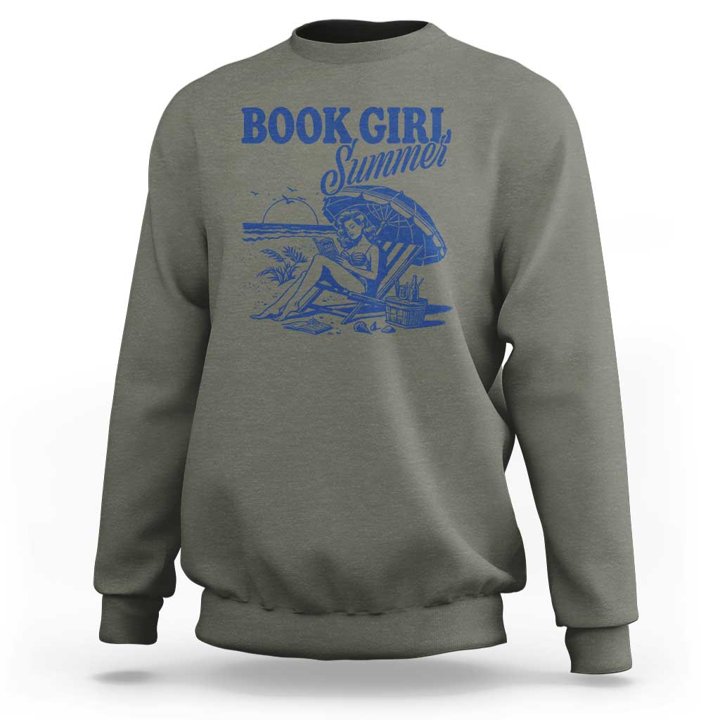 Book Girl Summer Sweatshirt Funny Beach Book Lover Gift