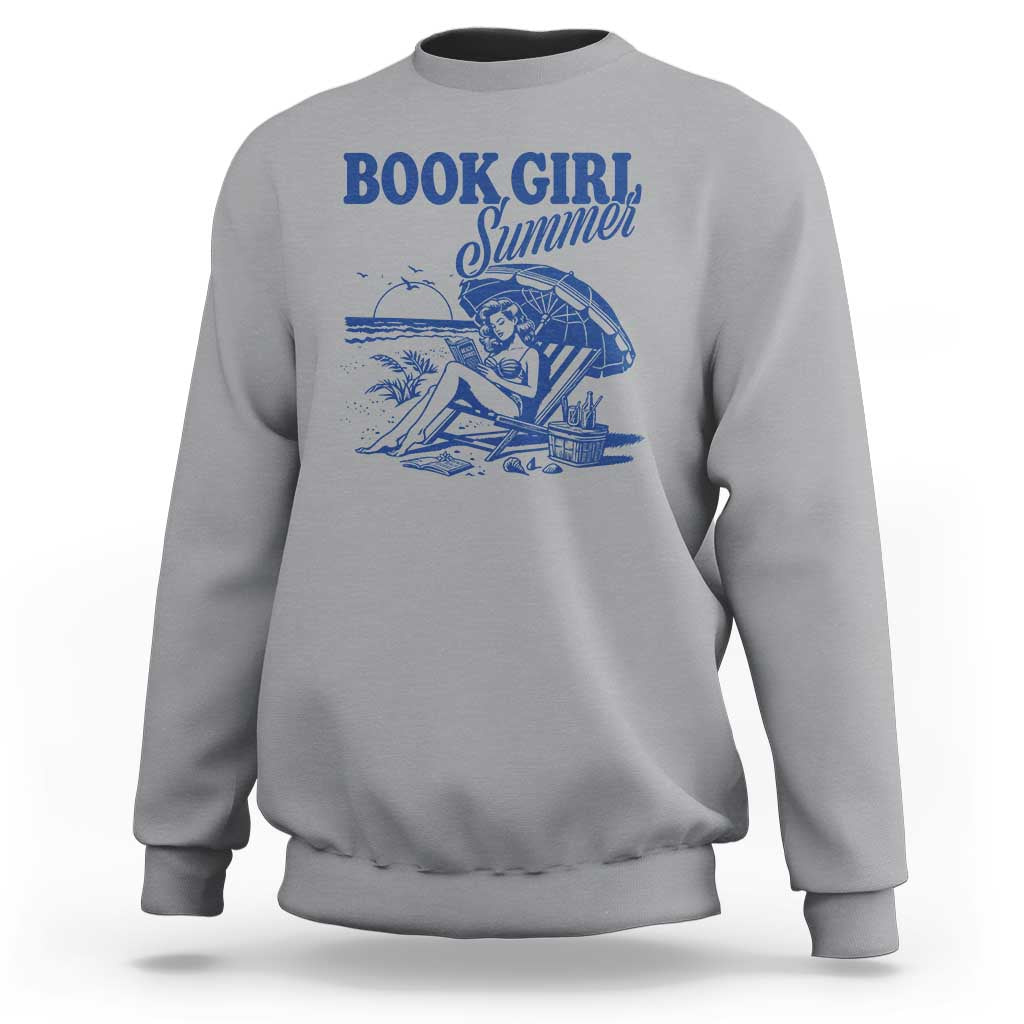 Book Girl Summer Sweatshirt Funny Beach Book Lover Gift