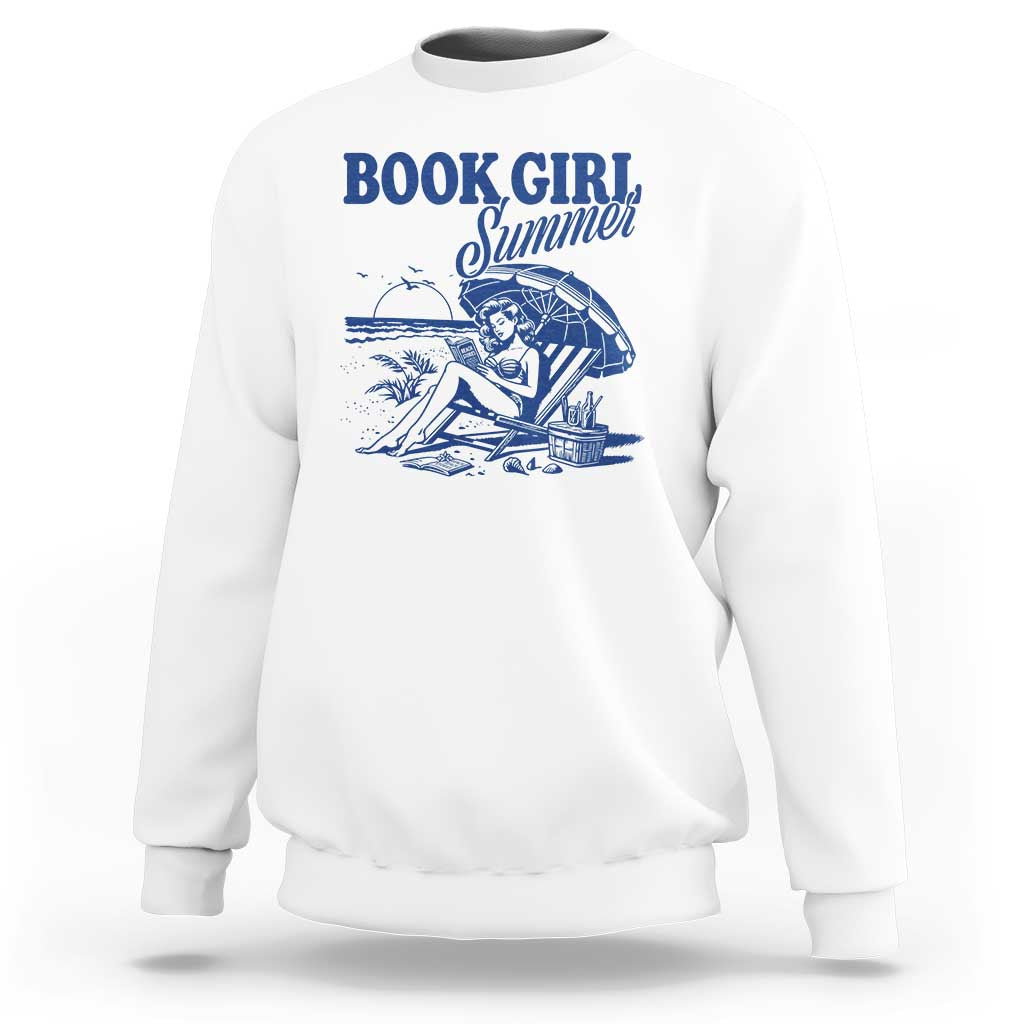 Book Girl Summer Sweatshirt Funny Beach Book Lover Gift