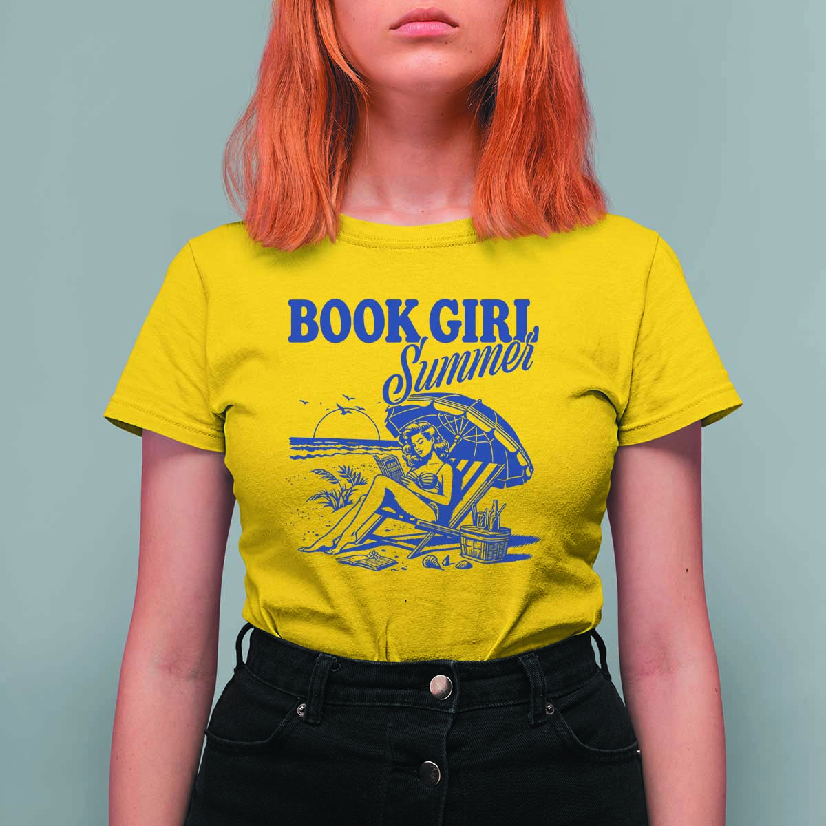 Book Girl Summer T Shirt For Women Funny Beach Book Lover Gift