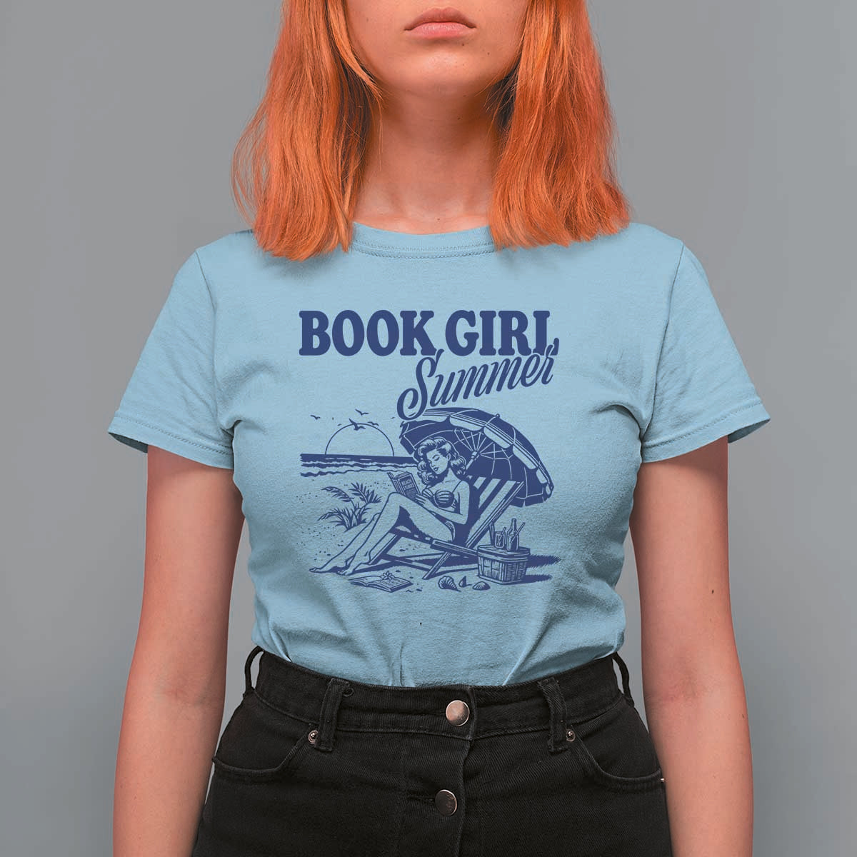 Book Girl Summer T Shirt For Women Funny Beach Book Lover Gift