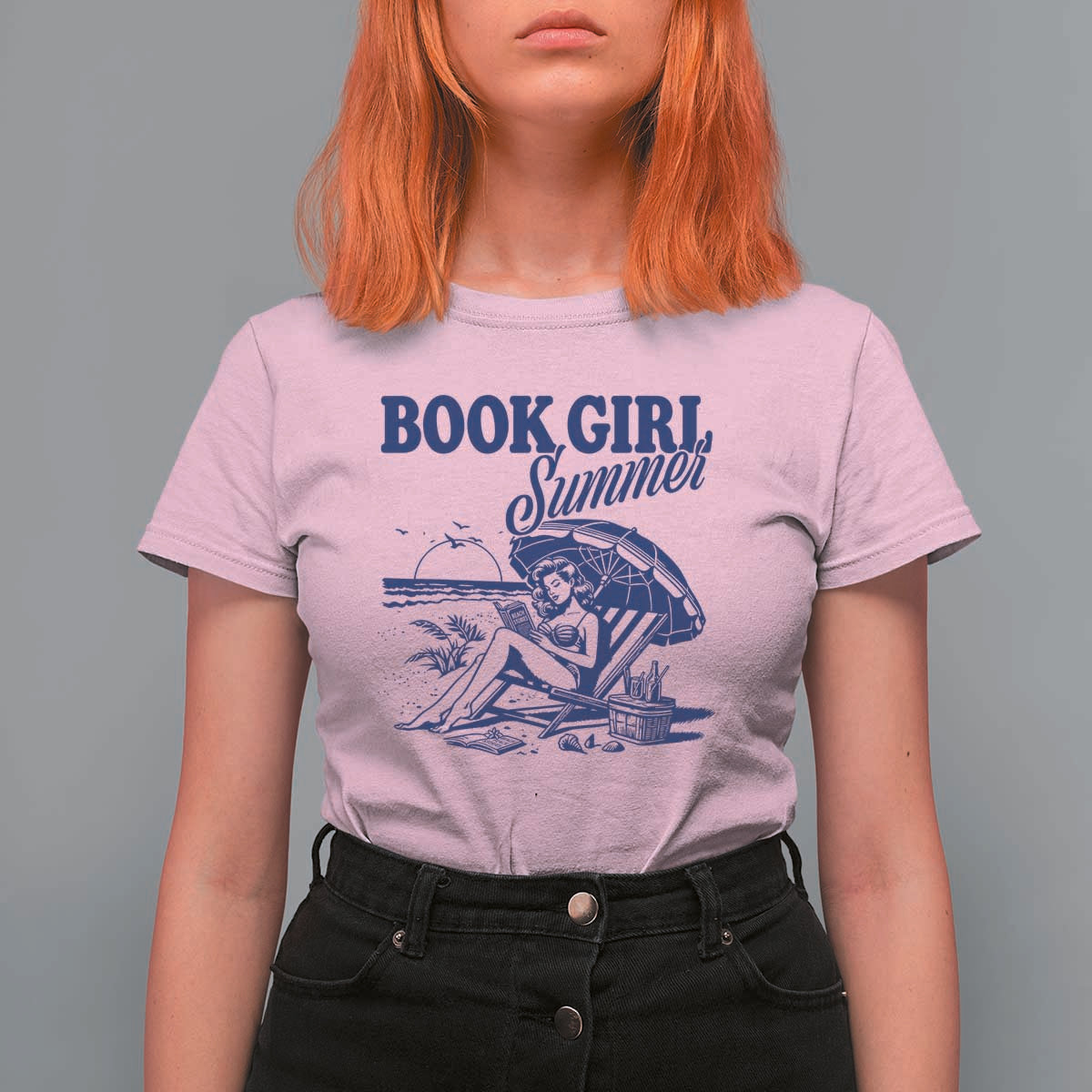 Book Girl Summer T Shirt For Women Funny Beach Book Lover Gift