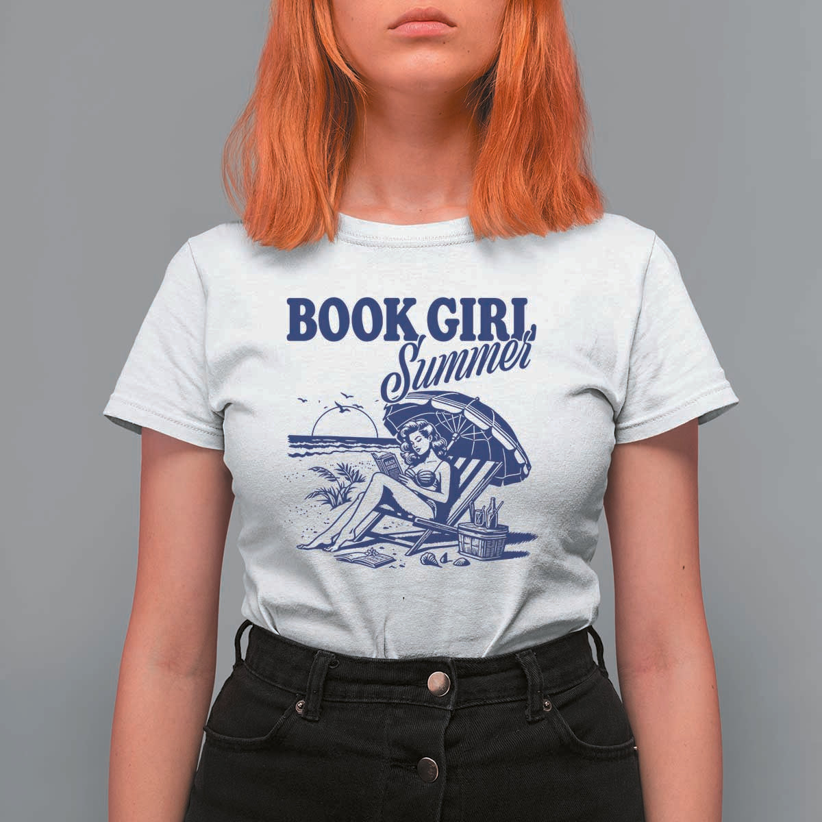 Book Girl Summer T Shirt For Women Funny Beach Book Lover Gift