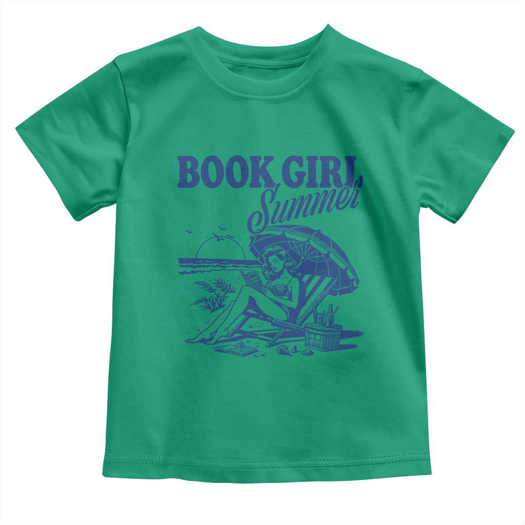 Book Girl Summer Toddler T Shirt Funny Beach Book Lover Gift