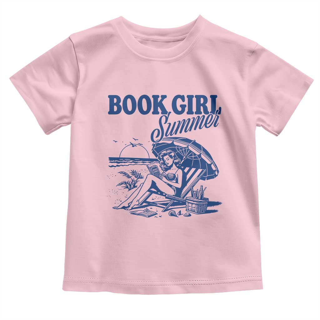 Book Girl Summer Toddler T Shirt Funny Beach Book Lover Gift