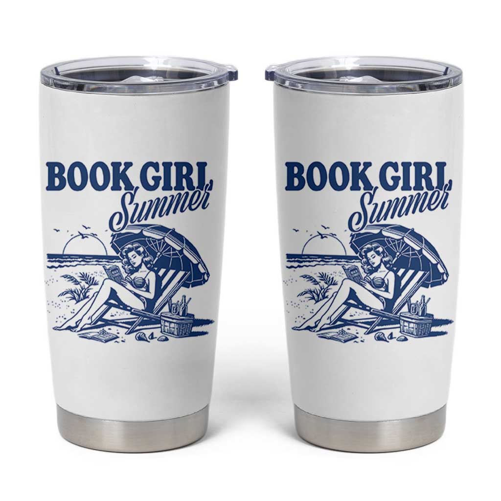 Book Girl Summer Tumbler Cup Funny Beach Book Lover Gift